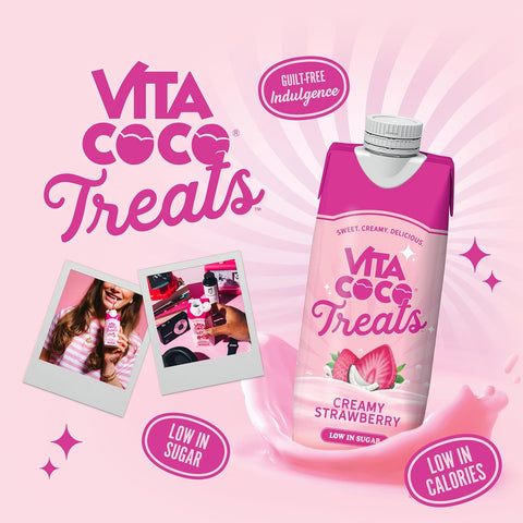 Vita Coco Treats Creamy Strawberry 10x330ml, best before 01/06/26, ONLY 10, no original box, some dented,