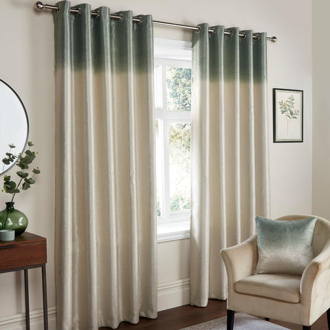 Fusion - Green Ombre Curtains W46 x L54 (117 x 137cm) - 2x Panels- new but missing original packaging