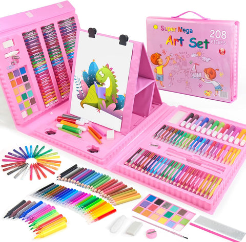 TOMMYHOME Drawing Kit 208PCS Colouring Art Set, New but box a little dented