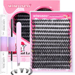 wiwoseo Individual Lashes Cluster Eyelash Kit (50p 9-16MM), scruffy, damaged packaging