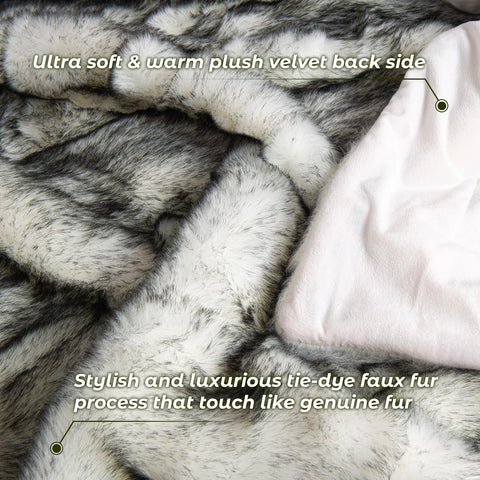 HOMFINE Luxury Faux Fur Throw Blanket, 130X150CM, New but no original packaging