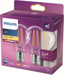 PHILIPS LED Premium Classic A60 Light Bulb 2 Pack, condition new, scruffy/damaged box, taped