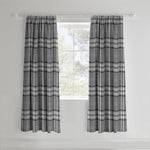 Catherine Lansfield Kelso Check 66x72 Inch Lined Pencil Pleat Curtains Two Panels Charcoal Grey- new but open/missing packaging