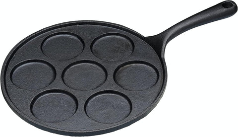 KitchenCraft 7-Hole Cast Iron Induction-Safe Blini Pan, 24 cm, Black, condition new, scruffy box
