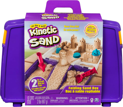 Kinetic Sand Folding Sandbox comes with 2LBS of Non-Toxic Play Sand, 7 Tools and Activity Space, used-good condition