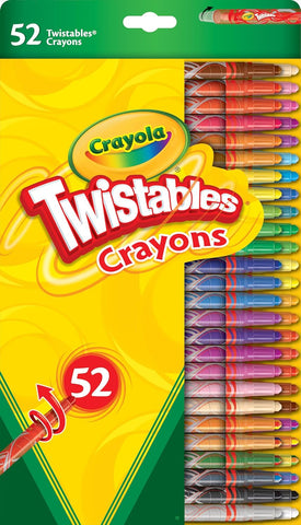 CRAYOLA Twistables Colouring Crayons (Pack of 52), used- acceptable, lots left to use, 1 missing, no original box