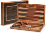 Yellow Mountain Imports Wooden Inlaid Backgammon Set, New but 1 counter missing, original box