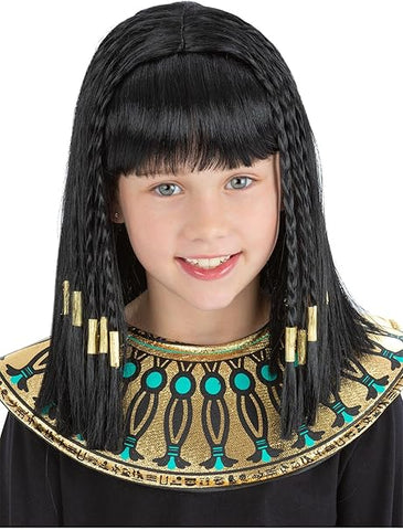 Smiffys Cleopatra Wig, Girls Fancy Dress, Child Dress Up Wigs, New but scruffy box