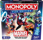 Monopoly Flip Edition: Marvel Board Game, used-acceptable condition , small marks on some cards, couple od battle chips missing