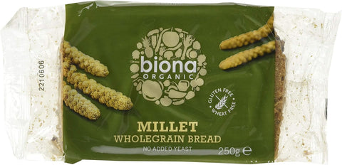 Biona Organic Millet Wholegrain Bread, 250g, best before 10/12/24