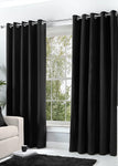 Hachette Thermal Blackout Curtains Eyelet Ring Top Including Pair of Tiebacks (Black, 66" X 72")- new but missing original packaging