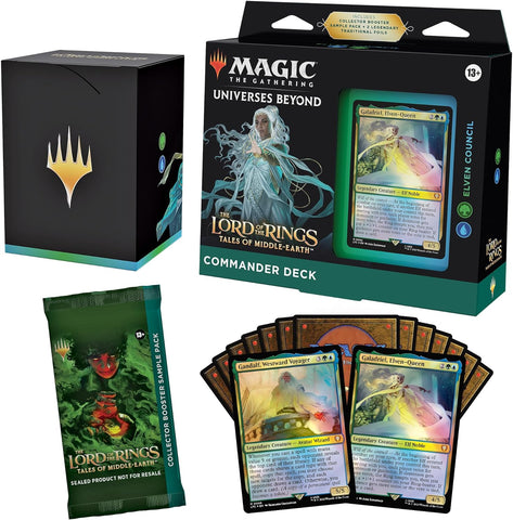 Magic: The Gathering The Lord of the Rings: Tales of Middle-earth Commander Deck - Elven Council, open box, sealed contents