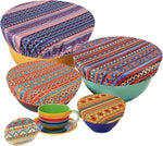 PHOGARY Set of 5 Reusable Food Cover, Elastic Fabric Covers Multi Purpose Aztec New but no original packaging