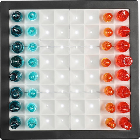 MISTER GADGET, Transparent LED Chess Set, new but open-scruffy box