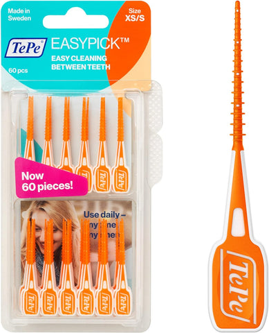 TePe EasyPick Toothpicks, Orange, ISO XS-S, 60pcs-