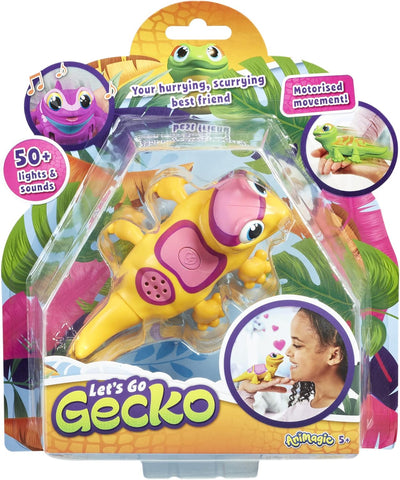 Animagic: Lets Go Gecko, Yellow, Used- very good, tested, open, scruffy box