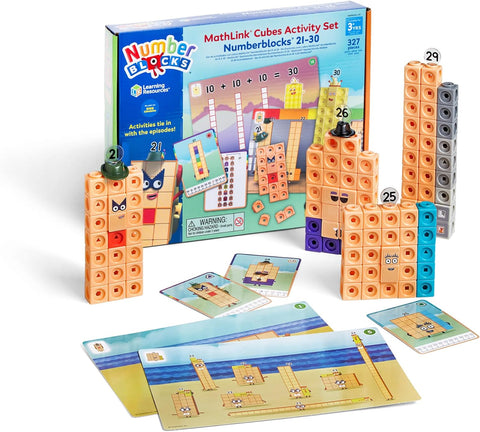 Learning Resources MathLink Cubes Numberblocks 21–30 Activity Set, new but open-scruffy box