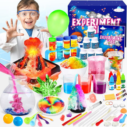 Gontence 120+ Science Experiments for Kids, Age 6 7 8 9 10 , new but the gloves are missing, open-scruffy box