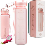 Hydracy Water Bottle with Time Marker -Large 1 Litre - Rose Gold- new but open/scruffy box