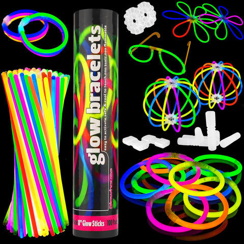 The Glowhouse UK Premium Glow Sticks for Kids Adults, condition new, damaged, open pack