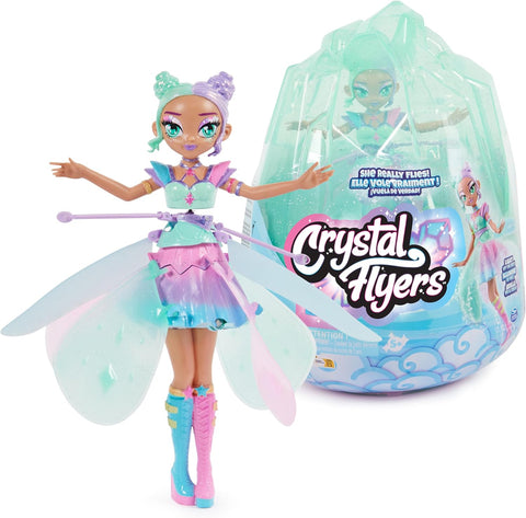 HATCHIMALS Crystal Flyers, Pastel Kawaii Doll Magical Flying Toy with Lights-Aged 5 and up- used acceptable- 1 piece broken still works/scratches around/missing box