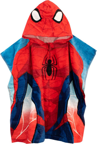 Marvel Boys Towel Poncho Spiderman Red One Size, new but scruffy packaging