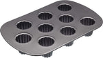 MasterClass Canele Moulds with PFOA Non Stick, Robust 1 mm Carbon Steel, 9 Hole 32.5 x 22 cm Baking Tin, Grey- new but slightly dented at the edge
