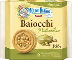 Mulino Bianco Baiocchi Pistachio Biscuits, 6 Servings of 3 Biscuits, 168gr, best before 29/09/25