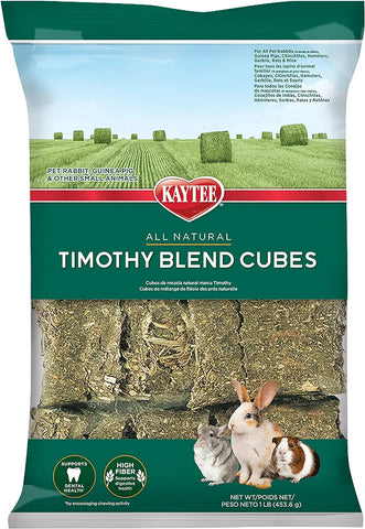Kaytee Natural Timothy Hay Cubes High Fibre Food, 453.6 g best before 5/2/24 (ref tg4-2-3)