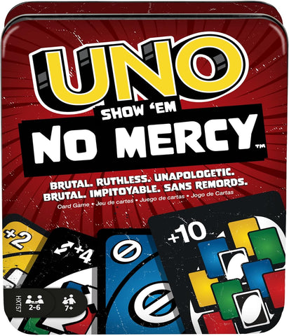 Mattel Games UNO Show ?em No Mercy Card Game, Used- very good, open, scruffy box