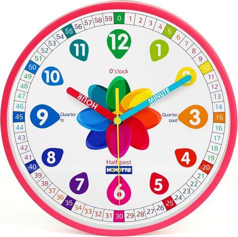 Learning Pink Clock for Kids, new but small marks on rim , no packaging