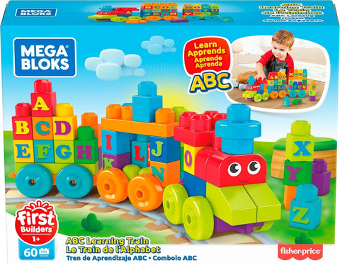 Mega Bloks DXH35 Building Basics ABC Learning Train, New but open, scruffy box