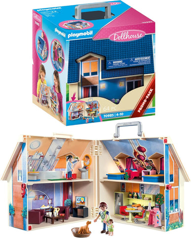 PLAYMOBIL City Life Take Along Dollhouse, New but catch is missing, damaged box