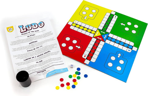 Kids Play Ludo Family Classics Board Game, New but open, damaged box, taped