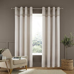 Catherine Lansfield Eyelet Unlined Curtains Two Panels Natural 66x90 Inch- new but missing original packaging