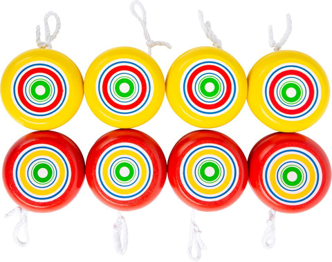 Small Foot Yo-Yo Yellow & Red Wooden Game 8 Pieces, New but no original packaging