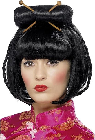 Oriental Lady Wig Smiffys, new but open damaged box