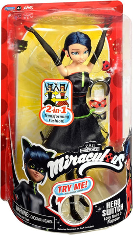 Miraculous Bandai Hero Switch Ladybug Doll, Used- good, missing accessories, original scruffy box