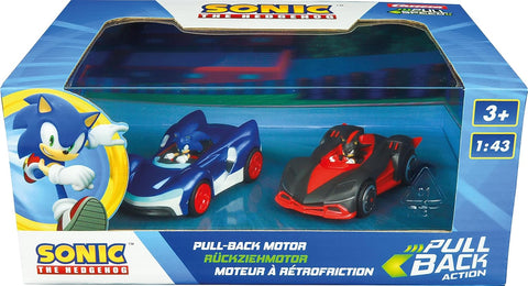 Pull & SPEED Carrera Sonic the Hedgehog 2 vehicles, New but Sonic's head has come off, maybe could be glued, scruffy box