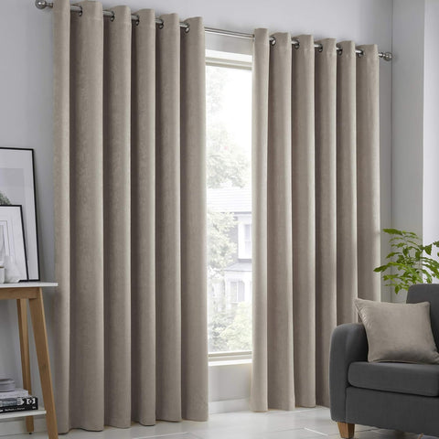Fusion Natural Linen Eyelet Curtains W46xL72, 2 Panels, New but have been taken out of the packaging, open, scruffy bag