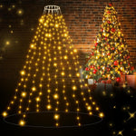 ZeMu Christmas Tree Lights with Ring, 2m*10 Lines 200 LEDs, condition new, open, scruffy box