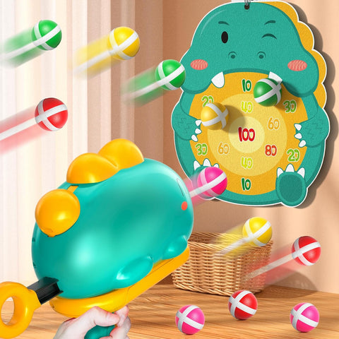 Kukufun Dinosaur shooting Game Dart Board, Ball gun, New, open, scruffy original box