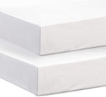 Next to Me Crib Fitted Sheets (Pack of 2) | 100% Pure Cotton (White, 83-85 x 50-51 cm)- new but open/scruffy packaging