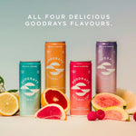 Goodrays 30mg Drink Mixed Pack - 12 x 250ml Cans, 4 Flavours, best before 30/11/25 - ID CHECK required, open, scruffy box, some cans may be slightly dented