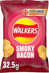 Walkers Smoky Bacon Crisps Box, 32.5 G- Case Of 31, best before 12/10/24, damaged pack