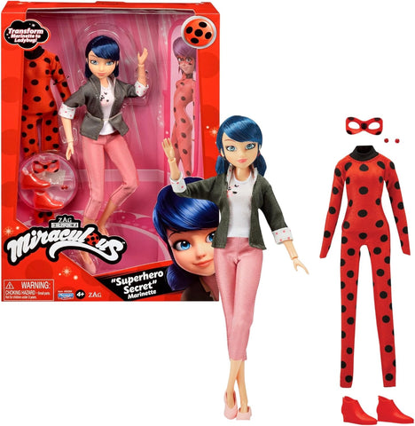 Miraculous Ladybug Superhero Secret Fashion Doll, New but missing 1 small accessorie, open, damaged nox