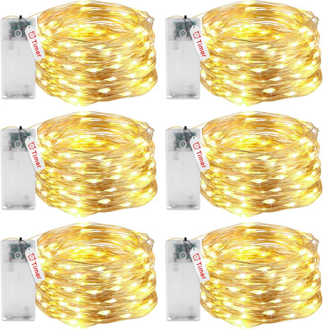 Fairy Lights, 6 Pack 3m 30LED Fairy Lights Battery Operated Timing- new but open scruffy packaging