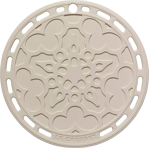 Le Creuset French Trivet, Silicone, Heat resistant to 250Â°C, 20 cm, Meringue- new