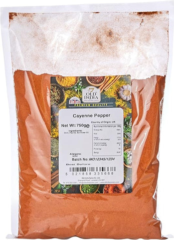 Old India Cayenne Pepper 750 g, best before 01/04/24 (Ref T9-3)