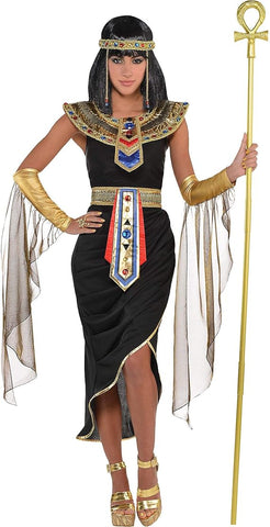 amscan Egyptian Queen Costume with Headpiece for Adults-size M-L new but missing arm warmers no original packaging